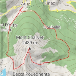 thumbnail for Mont Charvet (Arpy) Tour et sommet > Plan Rançon > couloir SW