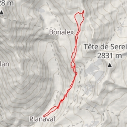 thumbnail for Côte de Sereina Pointe N cote 2785 m