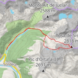 thumbnail for Tosa de Siscaro Val d'Incles, montée par étangs de Siscaro puis crête ouest, descente face Ouest