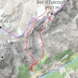 thumbnail for Bec d'Epicoune Boucle  Col du Chardoney -> Glacier du Chardoney