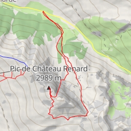thumbnail for Pic de Château Renard, Couloir Nord en boucle, depuis le Pont de Lariane